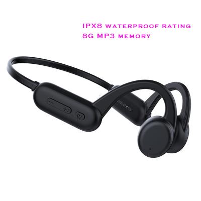 China Osteoconductivity Waterproof Open Ear Headset Swim Running Headphones Bone Conduction Earphone Radio With 8G Memory for sale