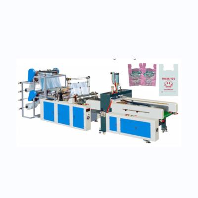 China Plastic Shopping Bag Double Layer Four Lines Sachet Making Machine Hot Sealing And Cutting Making Machine for sale