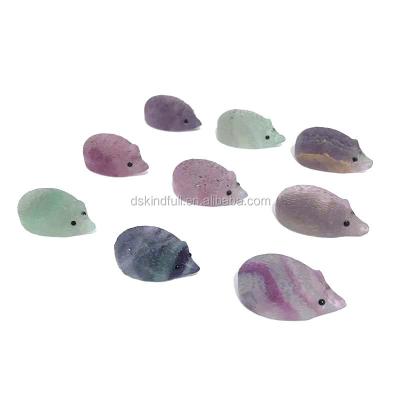 China China Amethyst Group Hedgehog Statues Cute Crystal Animal Hedgehog for sale