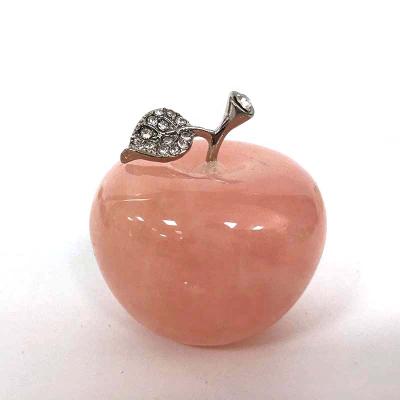 China Wholesale Color Crystal Quartz Reiki Hand Carved Crystal Carving Apple From China Beautiful for sale