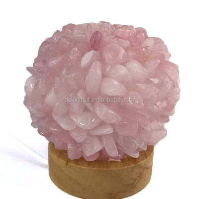 China China wholesale natural rose quartz crystal tumbled crystal table lamp for home decor for sale