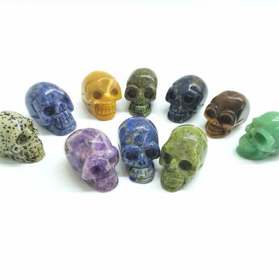 China China Wholesale 2 inch Crystal Skulls Natural Dream Amethyst Tiger Eye Stone for Home Decoration for sale