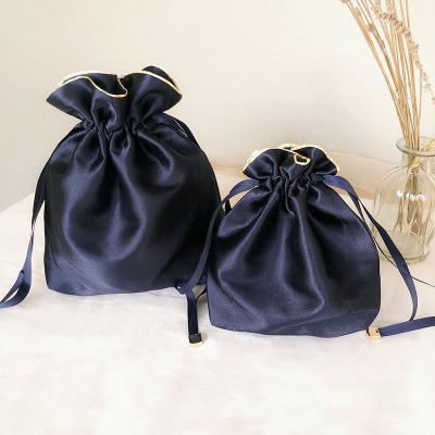 China Custom Fashion Satin Fabric Drawstring Drawstring Shoe Dust Waist Drawstring Bag Home Collection Cosmetic Storage for sale