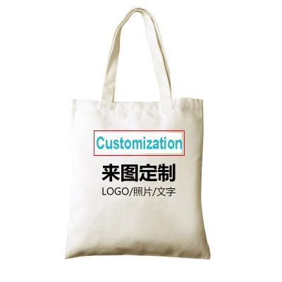 China PORTABLE Custom Eco-Friendly Handle Shopping Bag Cotton Canvas Shoulder Tote Advertising Bag for sale