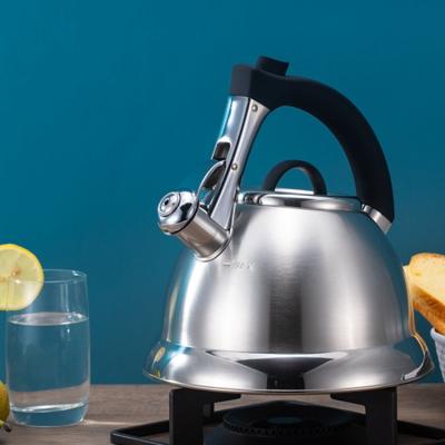 China Modern Stainless Steel 3L Tea Kettle Stovetops Food Grade Whistling Teapot With Heatproof Handle For Gas Induction Cookers for sale