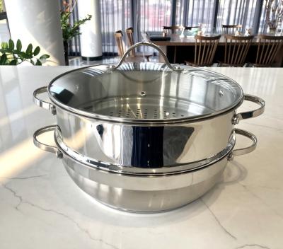 China Kitchen Products 4pcs 24cm Steamer Set Steamer Ware Set Stainless Steel Pot Home Kitchen Aluminum Pot Set for sale