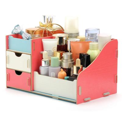 China Modern Makeup Organizer Case Disassemble Makeup Organizer Wood Box For Cosmetic for sale