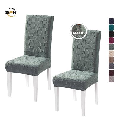 China Durable Pattern Designer Resistance To Bend Curly Chair Cover Willow Sash Spandex Chair Covers Elastic Spandex Jacquard Chair Cover for sale