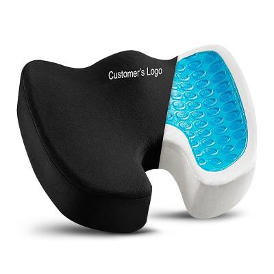 China New Slow Comfort Coccyx Memory Foam Anti-Static Chair Cushion Orthopedic Gel Bound Customized Technics Logo Color Knitted Material Size for sale