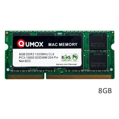 China High Quality QUMOX DDR3 PC3-10600 8GB 204-Pin 1333MHz SODIMM Laptop Speicher High Speed ​​Mac for sale