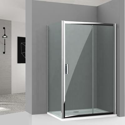 China Cheap Rectangle Shower Compartment Tempered Glass Shower Room Easy Clean Glass Shower Enclosure for sale