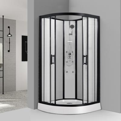 China Modern Cheap Black Aluminum Profile Bathroom Shower Cubicle Tempered Glass Bath Enclosure Shower Enclosure Door for sale