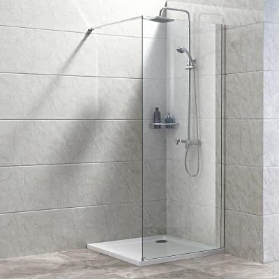 China 2021 Cheap Bathroom Shower Enclosure Modern Straight Wall Mounted Bath Screen Tempered Glass Shower Doors for sale