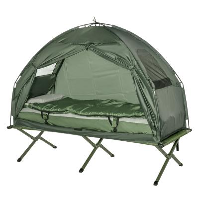 China Portable Camouflage/Field Game Cradle Camping Tent with Comfortable Warm Cozy Air Mattress Sleeping Bag and a Support Pillow for sale