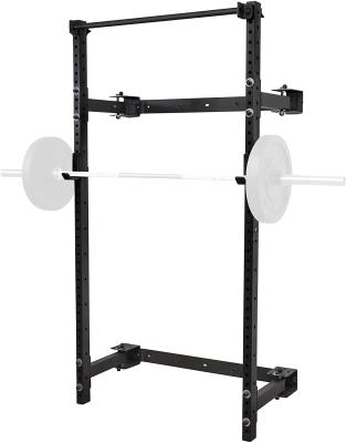 China Portable Folding Equipment Gym Wall Mounted Squat Rack With J-Hooks for sale