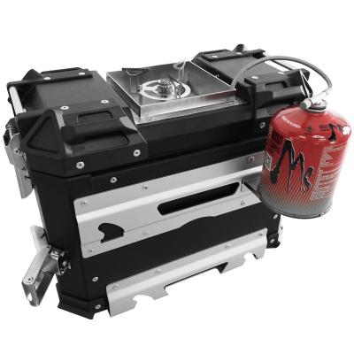 China 38L Motorcycle Stove Type Waterproof Aluminum Side Boxes Motorcycle Aluminum Side Box Box for sale