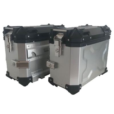 China Hot Sale 38L Waterproof Motorcycle Side Waterproof Boxes Alloy Aluminum Motorcycle Side Luggage Box for sale