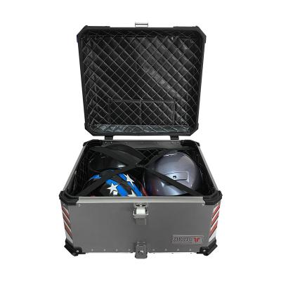 China ZHUITU 100L large capacity waterproof motorcycle box aluminum alloy delivery tail top box can put three helmets big box for sale