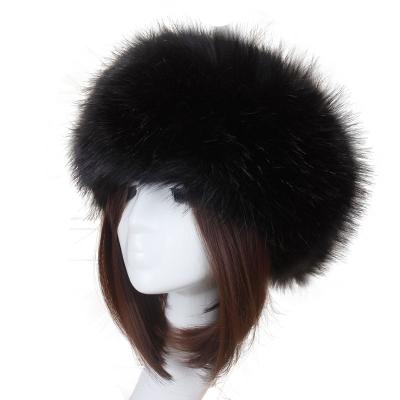 China Wholesale Russian Warm Ski Hat Headband Women Girls Outdoor Winter Ear Warmer Winter Faux Fur Fluffy Headbands for sale