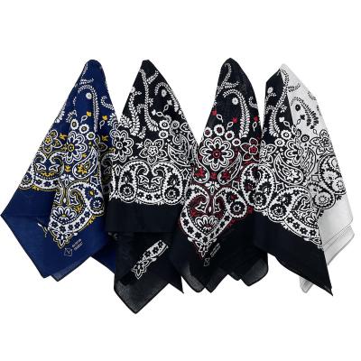 China Outdoor Activities 22x22Inch Double Side Print Cotton 100% Cotton Japan Quince Designs Custom Print Square Bandanas Headwear Ready Made for sale