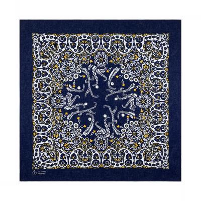 China 100% Cotton Paisley Navy Blue Bandana 22x22 Inch Multi Uses Face Tarp Towels Handkerchief Scarf for sale