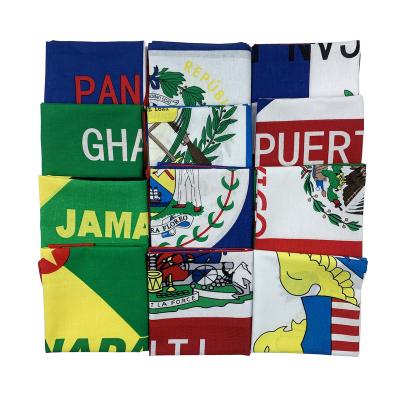 China DecorateÂ   In Stock 100% Cotton Double Side Printed Country Flag Bandana 22*22inch for sale