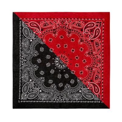 China Outdoor Activities Cotton Slit Style Paisley Neck Scarf Facemask Red Black Reusable 100% Bandana for sale