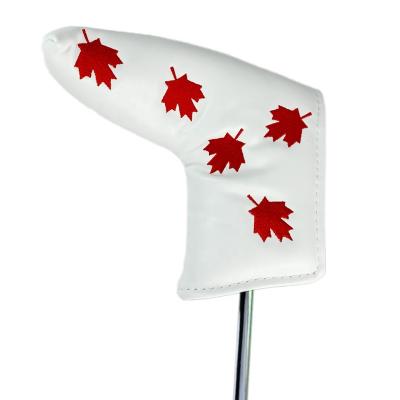 China Protect Golf Clubs Golf Headcovers Golf Club Putter Covers Straight Article PU ANNIU Maple Leaf Leather Protection And White Wear Resistance for sale