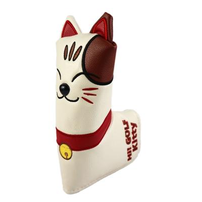 China Protect Golf Clubs Golf Club Headcovers Moon Waterproof Printed Club Blade Luck Cat PCB Headcover Putter Cover PU Character Magnetic Head Cover Waterproof for sale