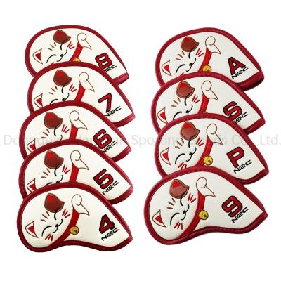 China Protect Golf Clubs Golf Club Headcovers Iron Cover Luck Cat Iron Covers ANNIU 9pcs/set PU Leather To Protect for sale