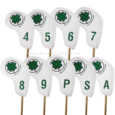 China PU custom sleeves white golf club set iron covers for golf clubs irons cover headcover for sale