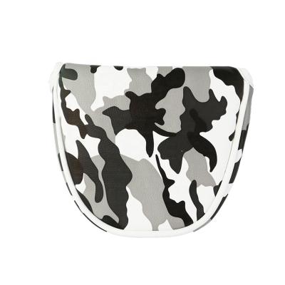 China Protect Golf Clubs Golf Headcovers Putter Club Blade PCB Camouflage Camouflage Semicircle Large Gray Purple for sale