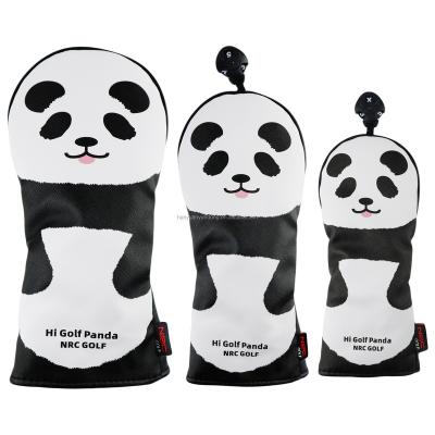 China Protect Golf Clubs Golf Club Headcovers Driver Fairway Wooden Hybrid Panda Set Lovely NRC Cartoon for sale