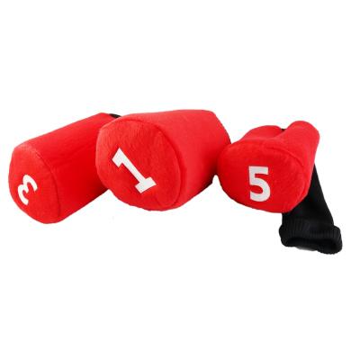 China Protect Golf Clubs Golf Club Headcovers Driver Fairway Cover NRC Wood Red Head Wistiti Easy To On And Off for sale