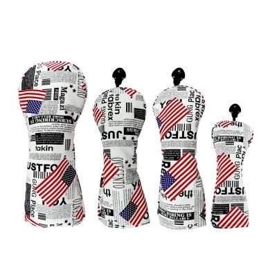 China Protect Golf Clubs Golf Club Headcovers Wood Driver America National Flag NRC Golf Head Cover Fashion for sale