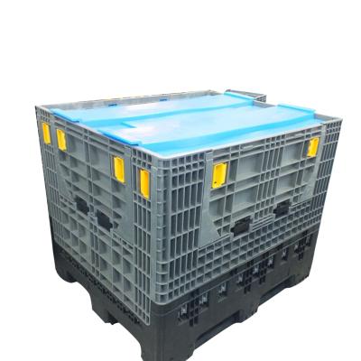 China Large Capacity HDPE Collapsible Collapsible Pallet Box With Dust Cover for sale