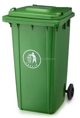 China 120L / 240L Street Sustainable Outdoor Public Common Recycle HDPE Movable Rubbish Rubbish Wheelie Bin With Pedal for sale