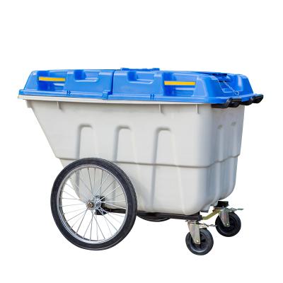 China 400 Liter Outdoor Garbage Container Waste Bin With Metal Pedal And Durable Four Wheel for sale