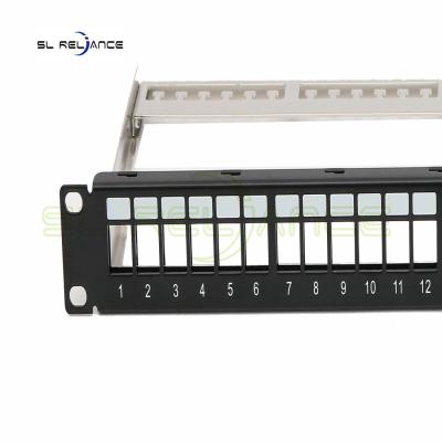 China Puerto trapezoidal del panel de remiendo del espacio en blanco FTP Jack Patch Panel Cat 5e Cat6 Cat6a 24 en venta