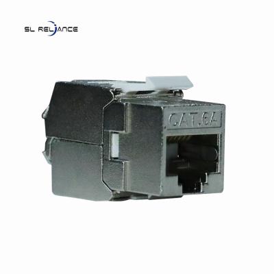 China Zinc Alloy Cat6a Shielded Keystone Jack RJ45 8P8C Modular Jack for sale