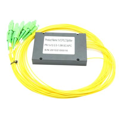 China Low PDL Fiber PLC Splitter 1x12 SC APC ABS Box PLC Splitter for sale