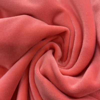 China Double Faced Best Price Polyester 6% Spandex 94% Soft Velvet Dyed Fabrics For Garment for sale