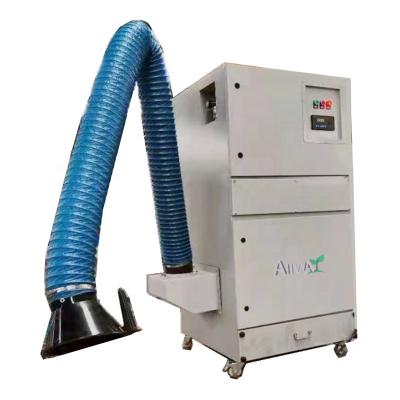 China Building Material Stores Two Arms 360 Degree Welding Portable Fume Extractor With Dual Cartridge Filters for sale