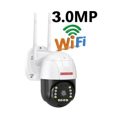 China NIGHT VISION mini home security color night vision radio IP PTZ WiFi 3MP cctv wifi audio auto tracking outdoor camera for sale