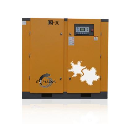 China 90kw Lubricated Fixed Gear Rotary Air Compressor High Pressure And High Efficiency for sale