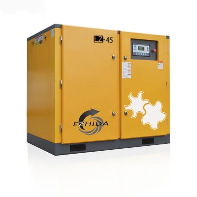 China 45kw lubricated fixed gear screw air compressor with high efficiency and low noise lubricated type for sale