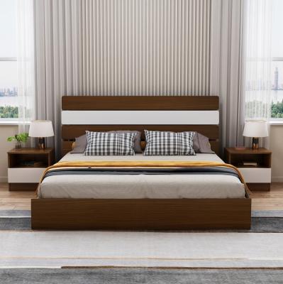 China 2021 Hot Selling Queen Frame MDF Storage Drawers Kid Headboard Wooden Bed Set (Other) Hot Adjustable Cheap Natural Bedroom Furniture Home Beds for sale