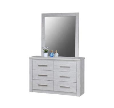 China Gray Modern Wooden Dresser and Mirror (Other) Home Vanity Storage Drawers Bedroom Furniture Glass Adjustable Single Mirror Dressing Table for sale