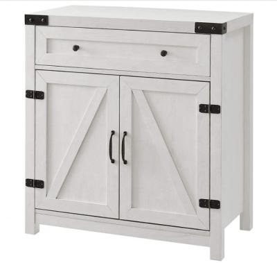 China (Other) Adjustable Farmhouse Sideboard Entry Bar Modern Kitchen Dining Storage Cabinet Living Room, No Chimney, White Barn Door Accent 2 for sale