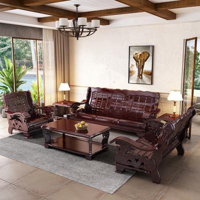 China High End Wood Frame Chinese Style Massage Fabric Upholstery Solid Living Room Sofa for sale